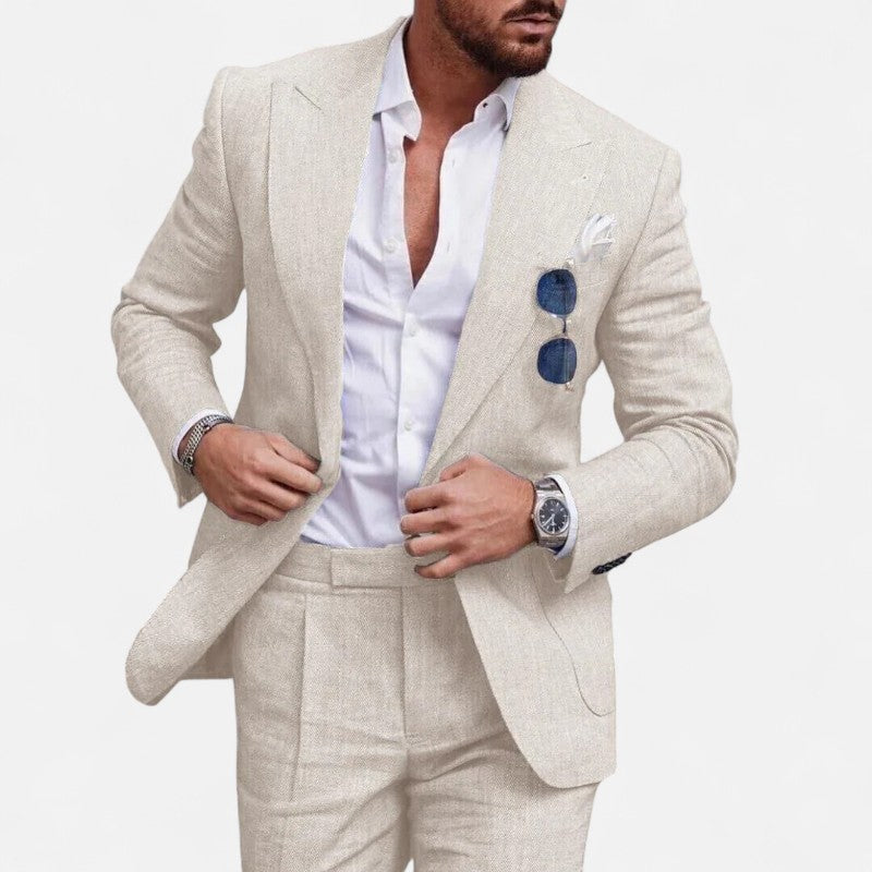Ariste | Costume 2 pièces en lin Élégant pour homme, pour la plage et les fêtes