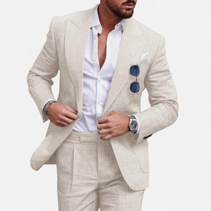 Ariste | Costume 2 pièces en lin Élégant pour homme, pour la plage et les fêtes