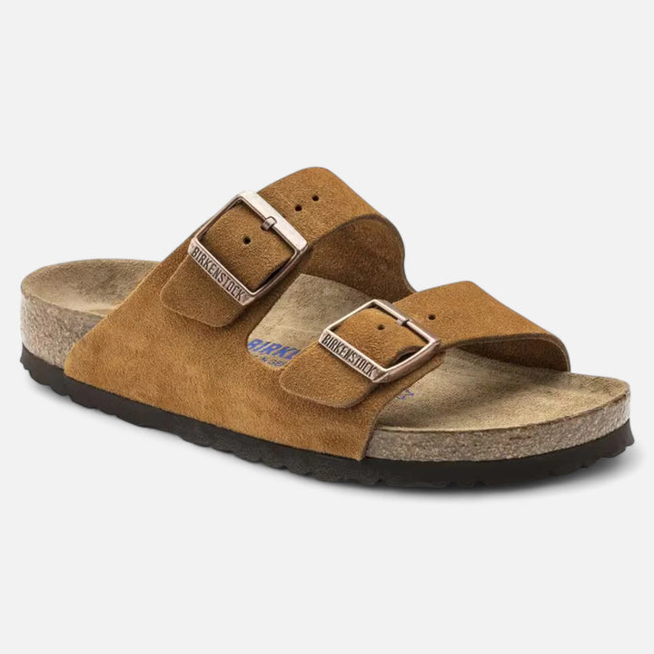 Ariste | Sandales Cuir Velours Lit de Pied Souple – Confort Anatomique Décontracté