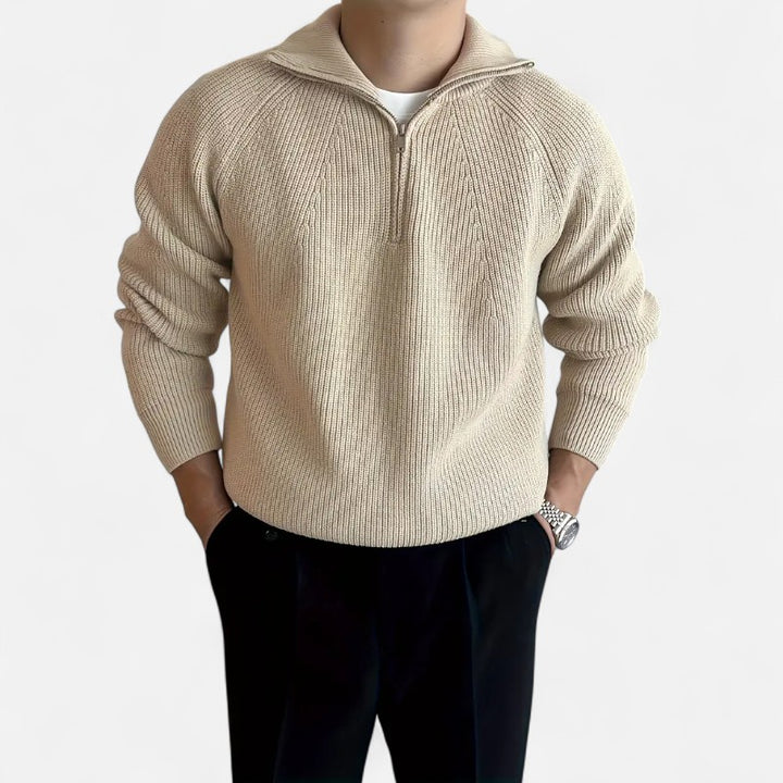 Ariste | Cardigan zippé demi-ouverture pour homme