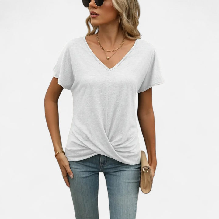 Ariste | T-shirt croisé en bas pour femmes