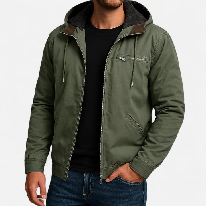 Ariste | Veste pour homme avec capuche et fermeture éclair – élégante et polyvalente