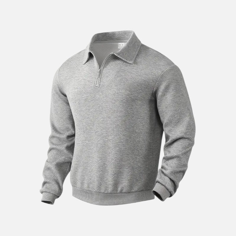 Ariste | Sweat-shirt décontracté à col zippé et rayures pour homme
