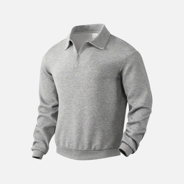 Ariste | Sweat-shirt décontracté à col zippé et rayures pour homme