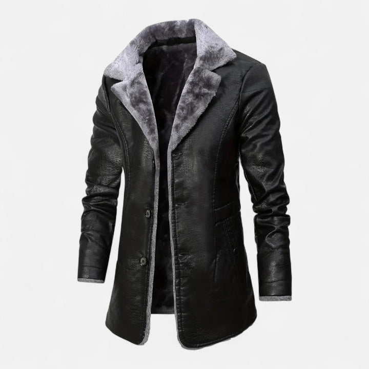 Ariste | Veste en PU avec col velours pour homme