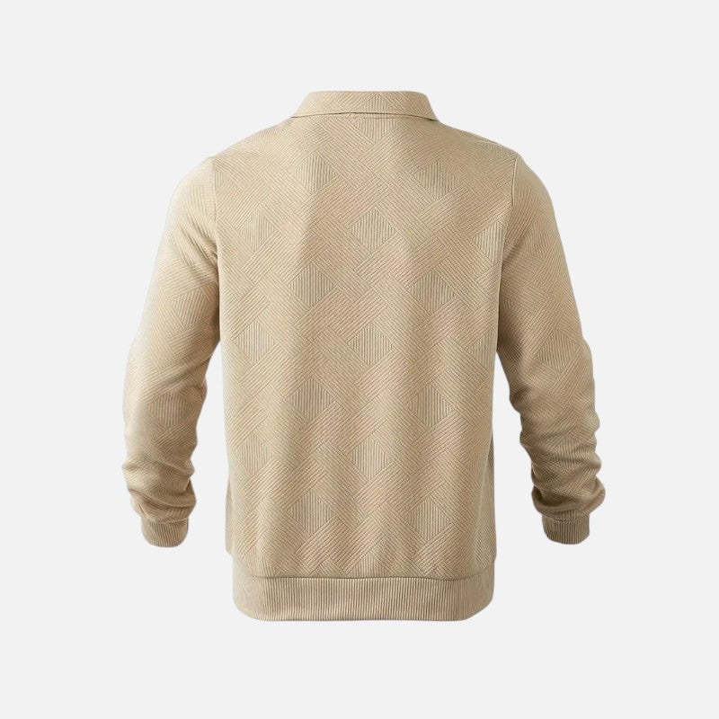 Ariste | Sweat-shirt décontracté à col zippé et rayures pour homme
