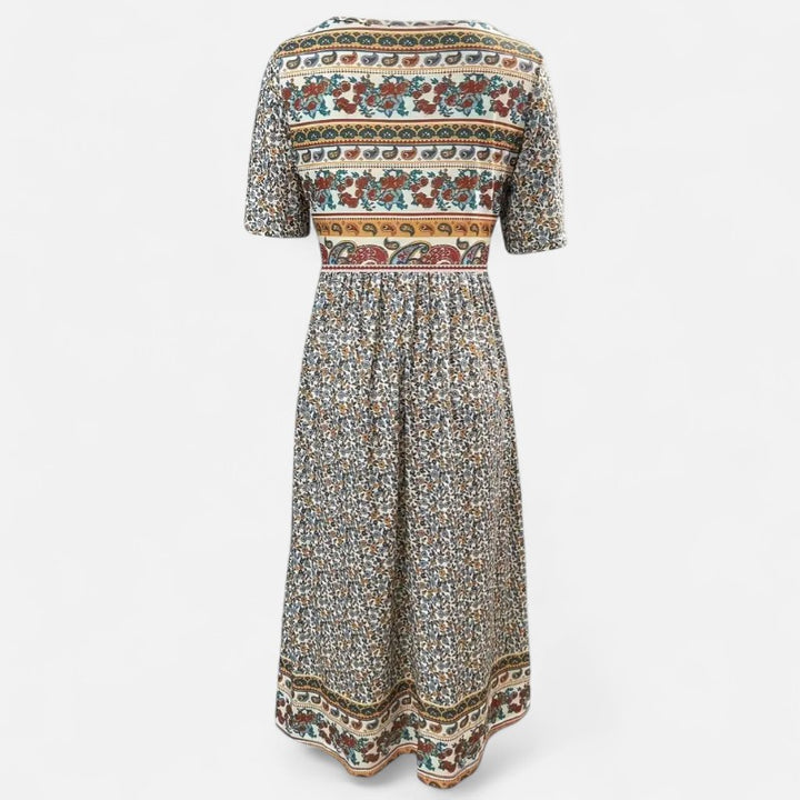 Ariste | Robe longue fleurie fluide avec poches pour femme