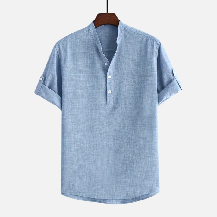 Ariste | Chemise col mao à manches courtes pour homme