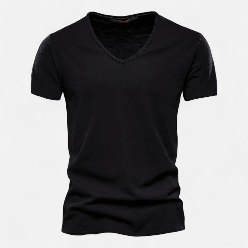 Ariste | T-shirt à col en V et manches courtes en coton pour homme