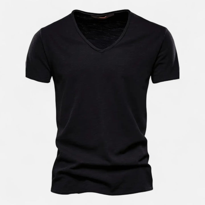 Ariste | T-shirt à col en V et manches courtes en coton pour homme