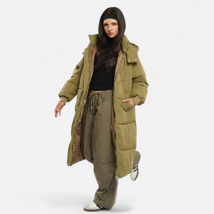 Ariste | Doudoune longue classique à capuche pour femme
