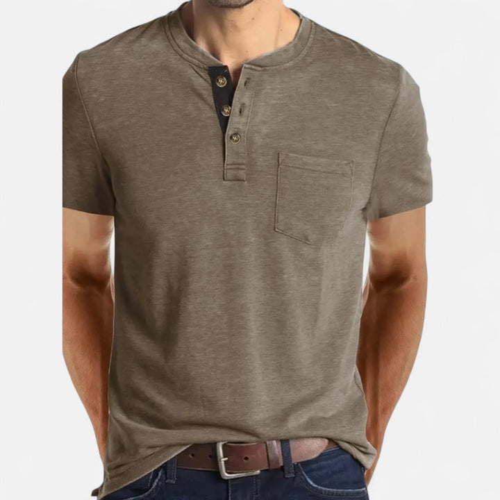 Ariste | T-shirt col tunisien pour homme