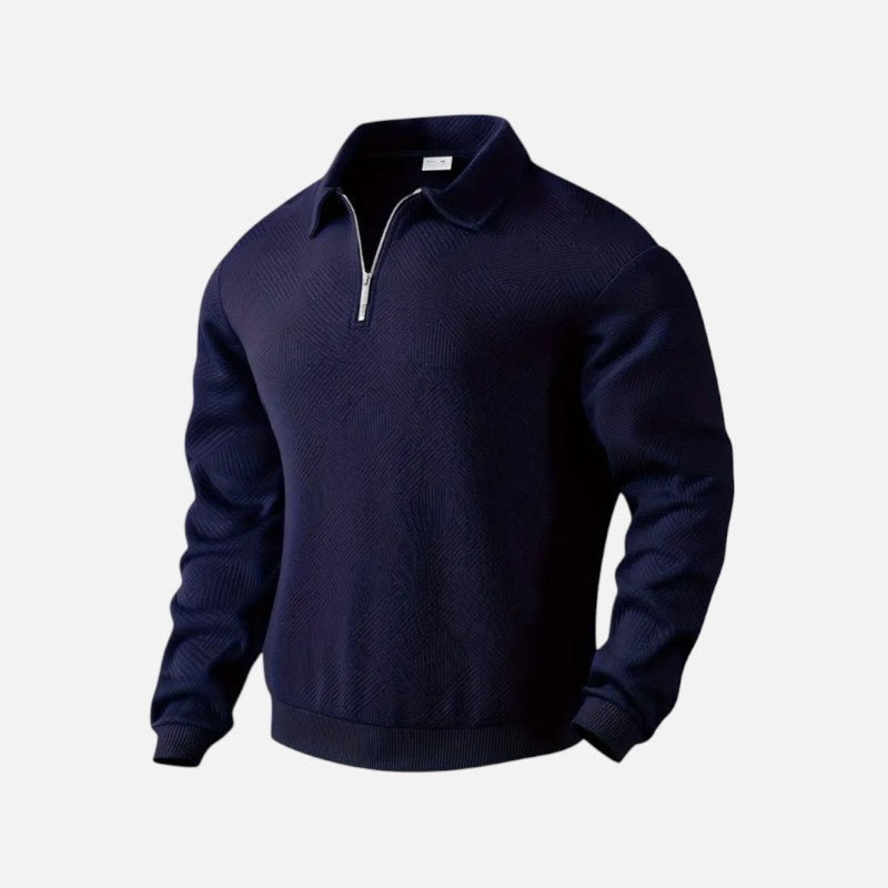 Ariste | Sweat-shirt décontracté à col zippé et rayures pour homme