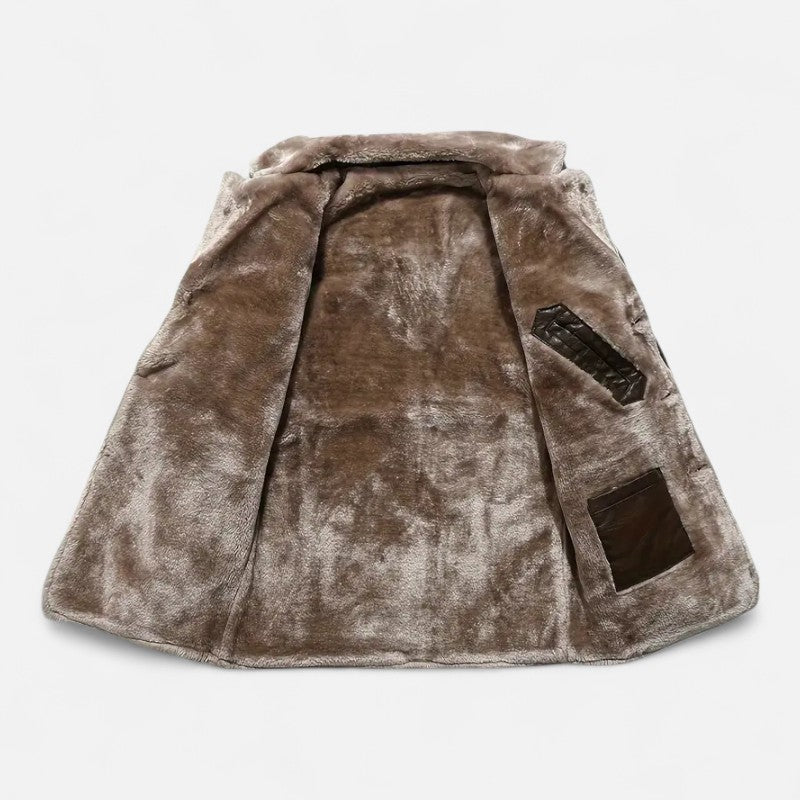 Ariste | Veste en PU avec col velours pour homme