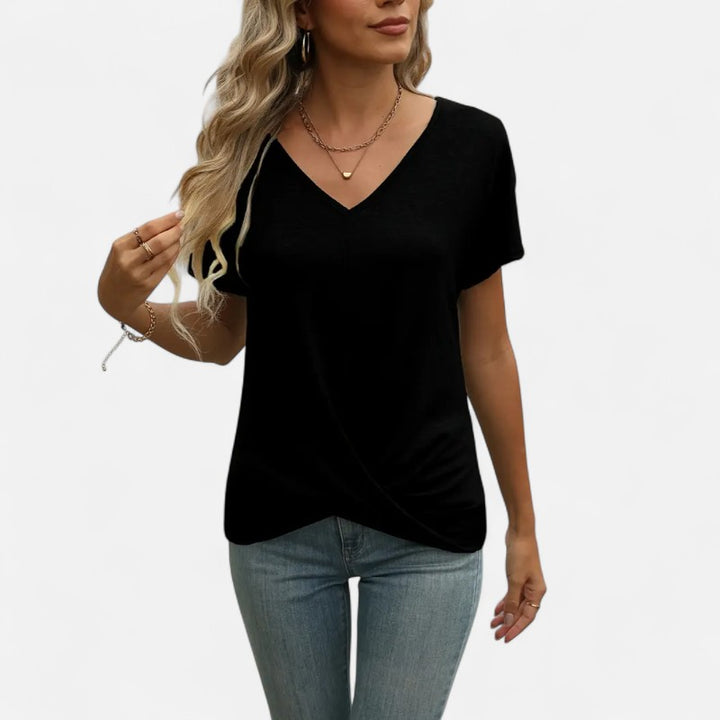 Ariste | T-shirt croisé en bas pour femmes