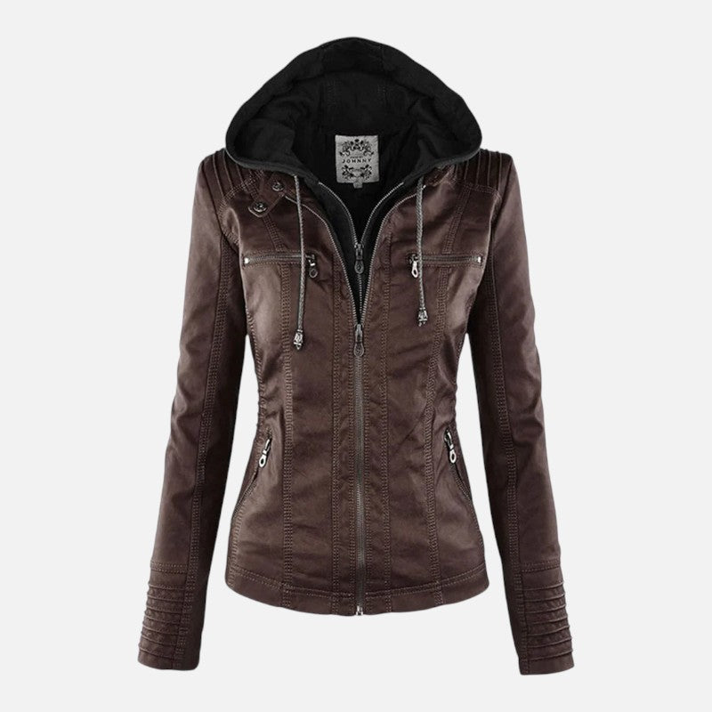 Ariste | Veste en Cuir avec Capuche