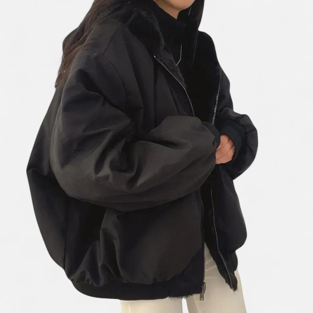 Ariste | Veste d'hiver douce à double couche avec capuche pour femmes