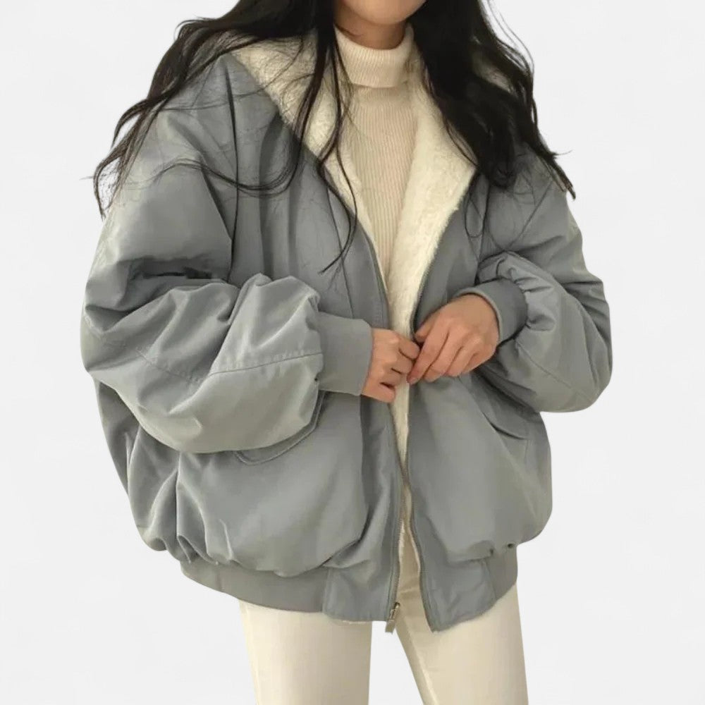 Ariste | Veste d'hiver douce à double couche avec capuche pour femmes