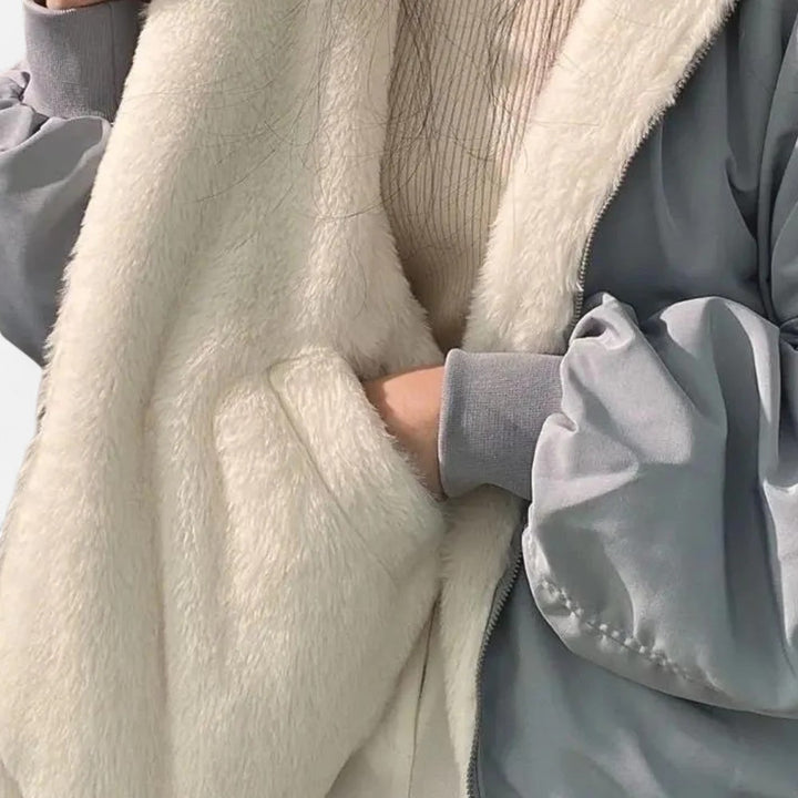 Ariste | Veste d'hiver douce à double couche avec capuche pour femmes