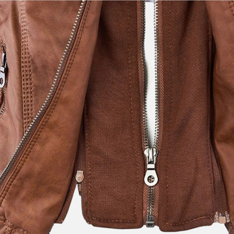 Ariste | Veste en Cuir avec Capuche
