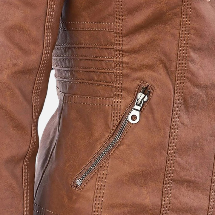Ariste | Veste en Cuir avec Capuche