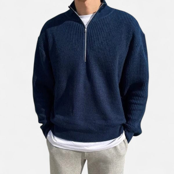 Ariste - Pull à fermeture éclair Old Money pour homme