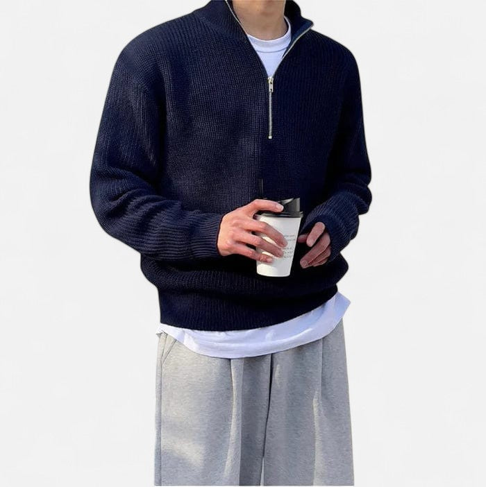 Ariste - Pull à fermeture éclair Old Money pour homme