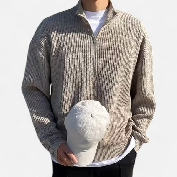 Ariste - Pull à fermeture éclair Old Money pour homme