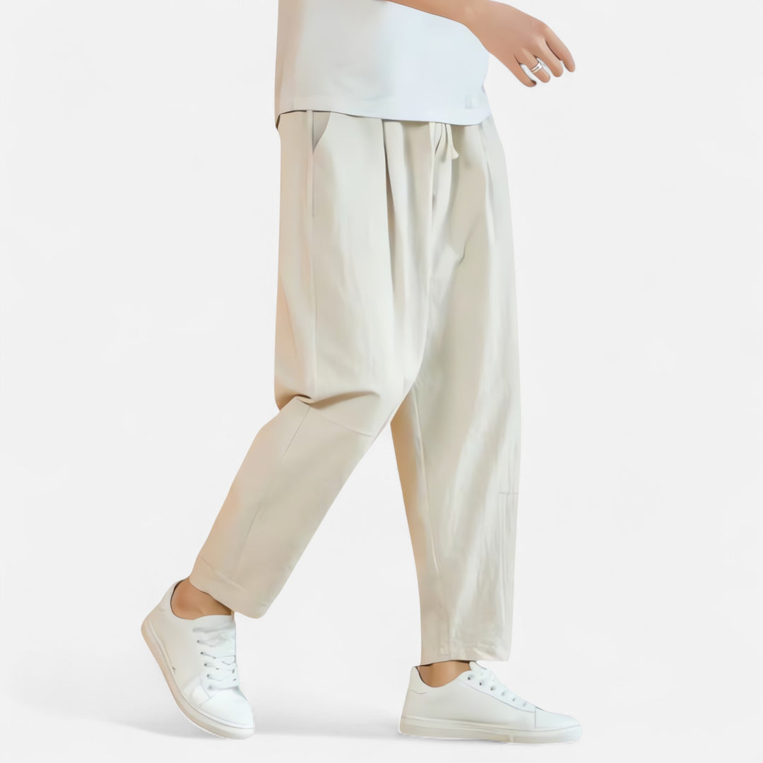 Ariste | Pantalon respirant décontracté en coton et lin pour hommes