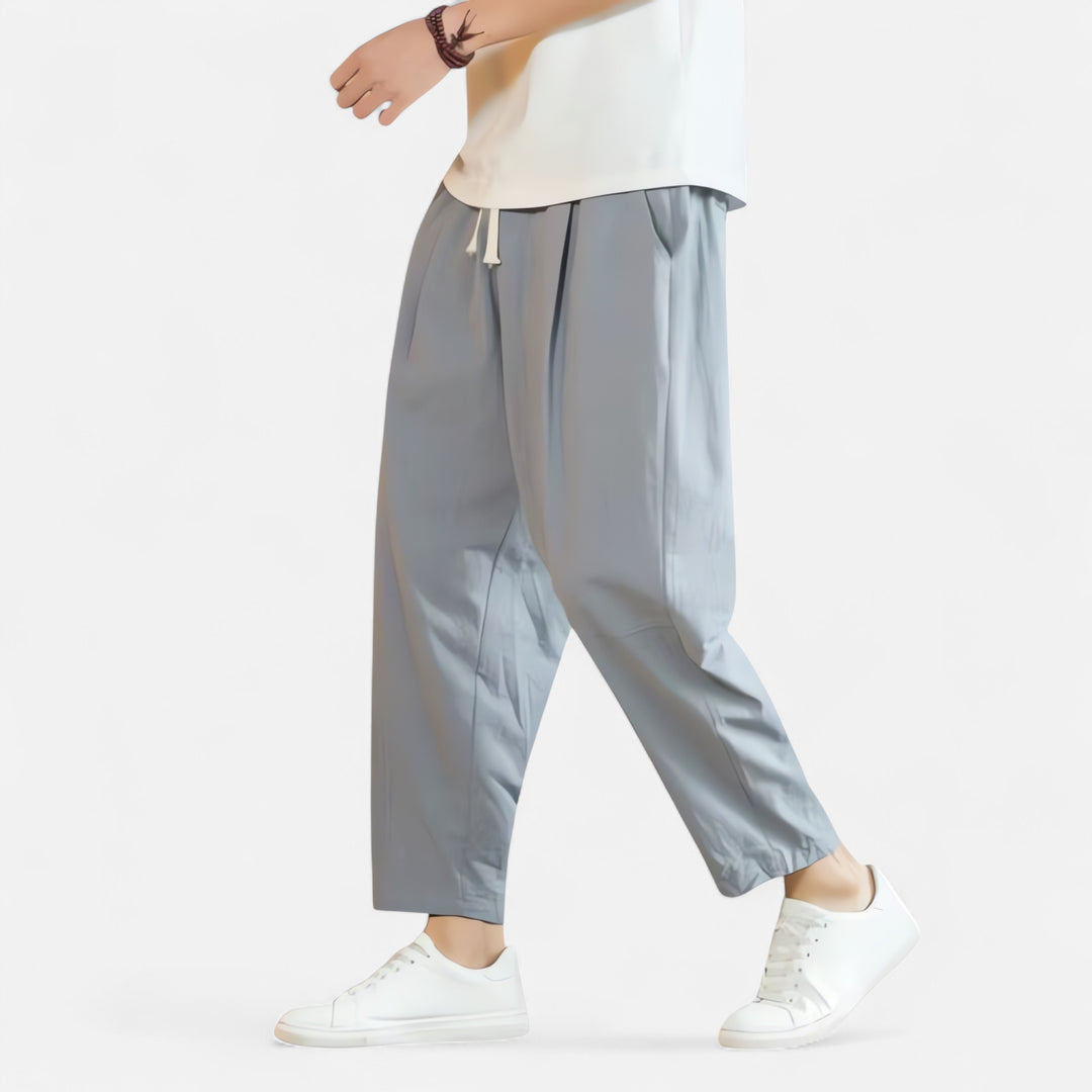 Ariste | Pantalon respirant décontracté en coton et lin pour hommes