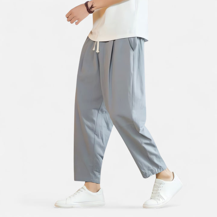 Ariste | Pantalon respirant décontracté en coton et lin pour hommes