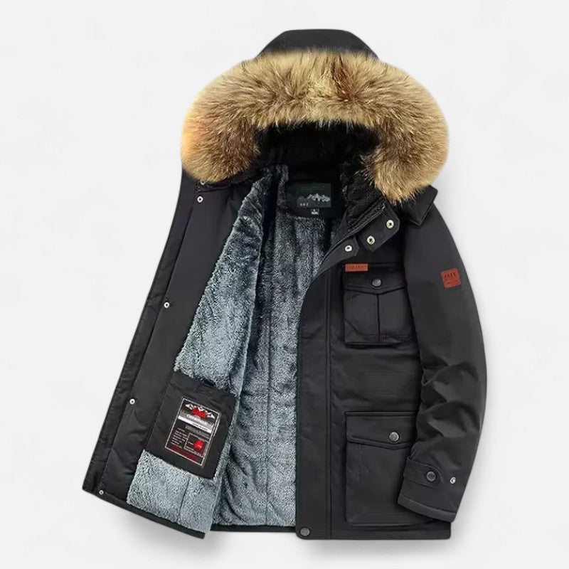 Ariste | Parka d'hiver à capuche pour homme, grande taille