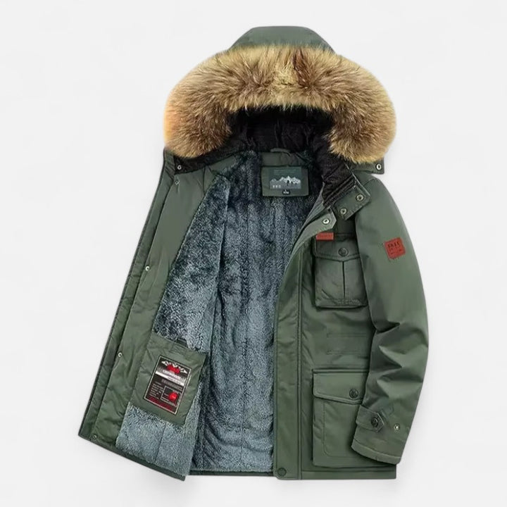 Ariste | Parka d'hiver à capuche pour homme, grande taille