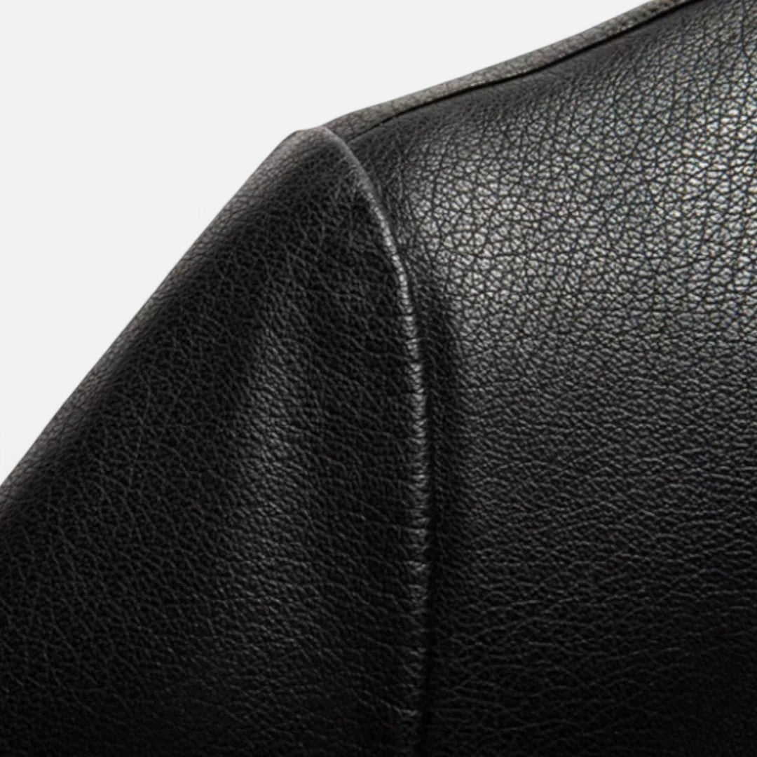 Ariste | Veste en cuir de mouton haut de gamme avec col montant