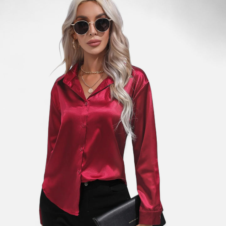 Ariste | Chemisier en satin élégant et décontracté pour femme