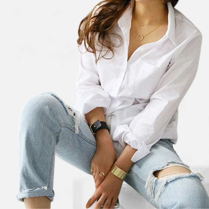 Ariste | Chemisier en coton à manches longues pour femme
