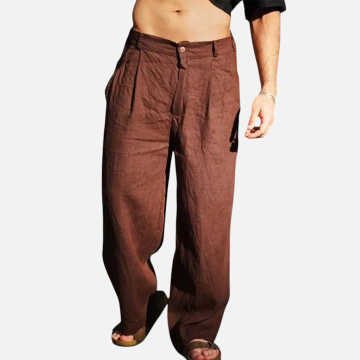 Ariste | Pantalon décontracté ample en coton et lin pour homme