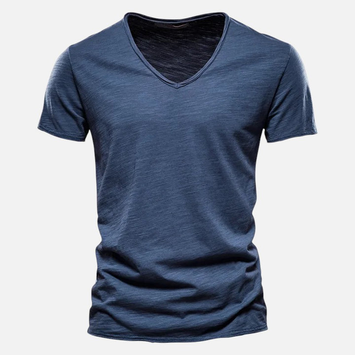 Ariste | T-shirt à col en V et manches courtes en coton pour homme