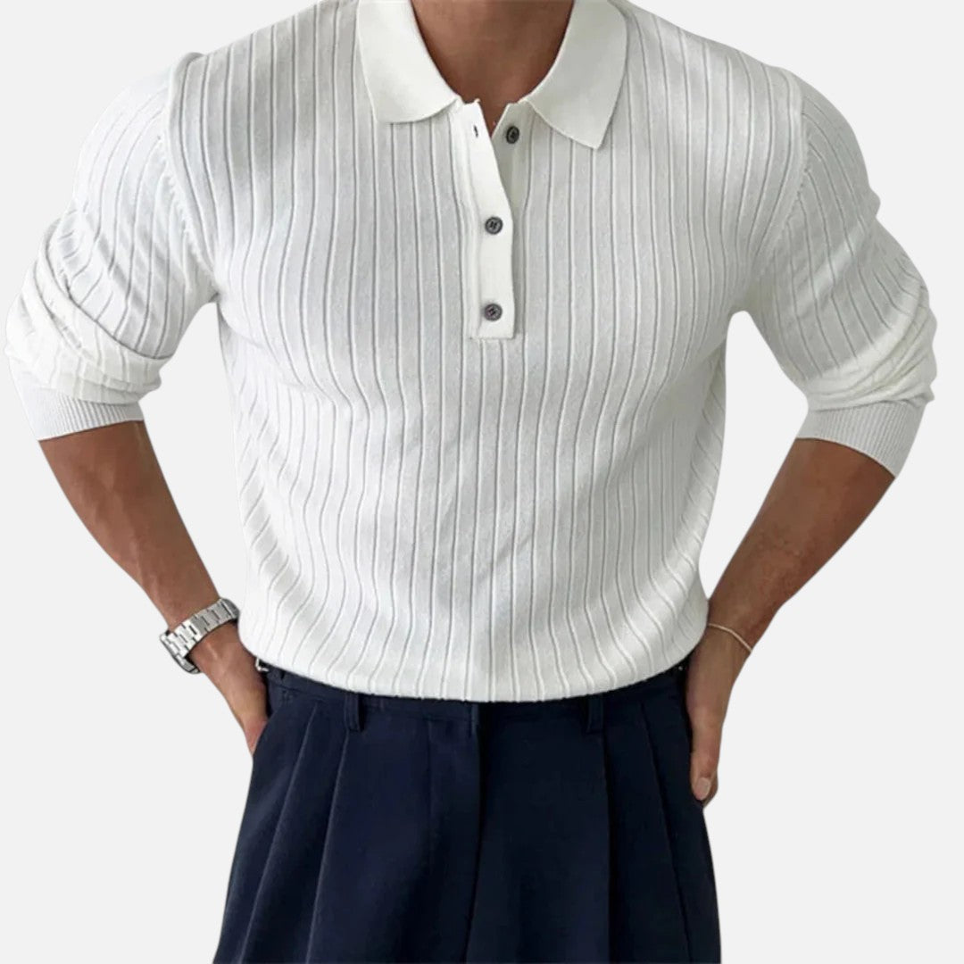Ariste | Polo en tricot rayé