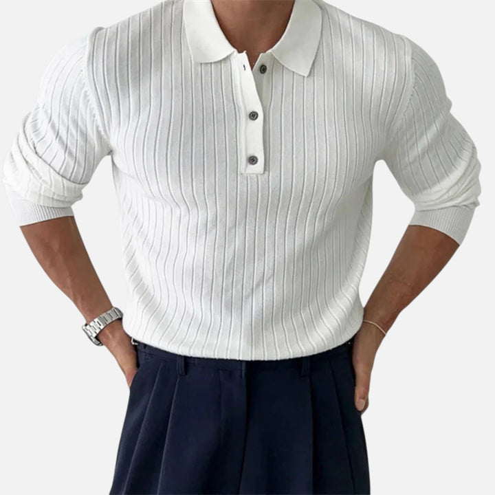 Ariste | Polo en tricot rayé