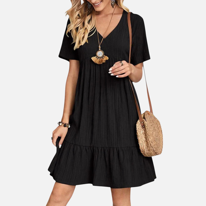 Ariste | Robe ample à col en V et manches courtes pour femme