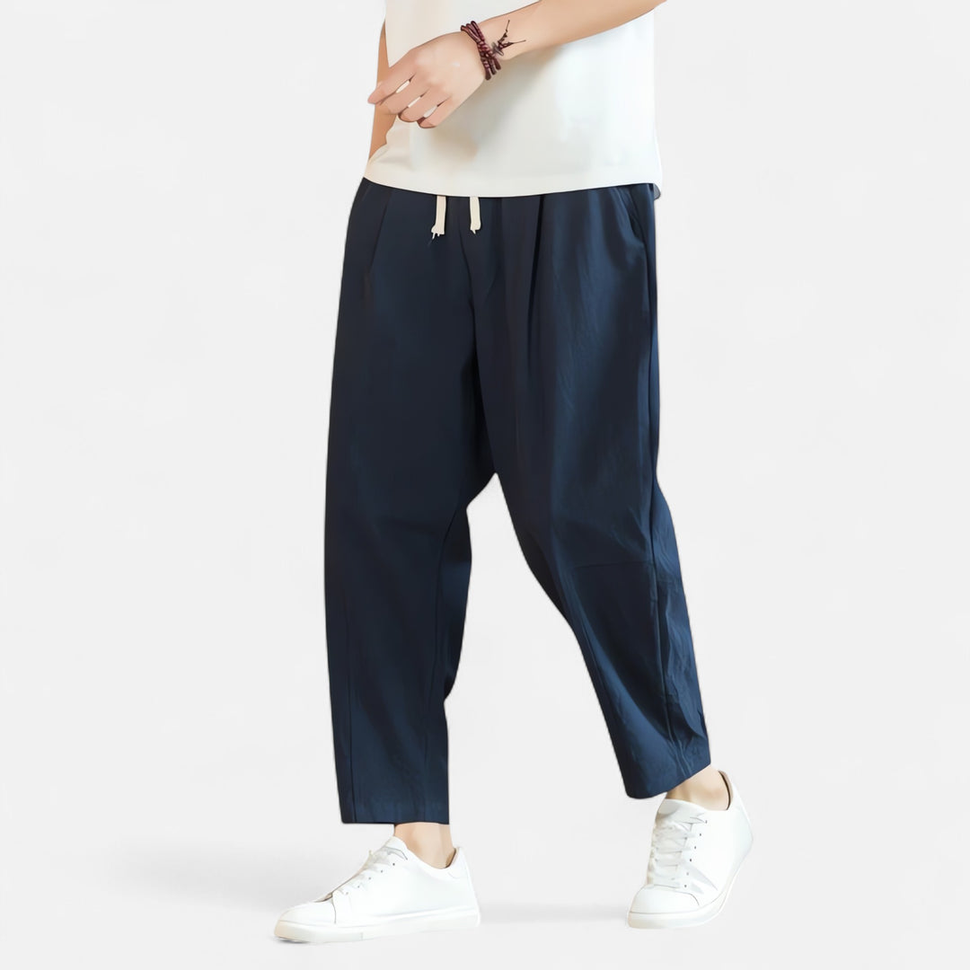 Ariste | Pantalon respirant décontracté en coton et lin pour hommes