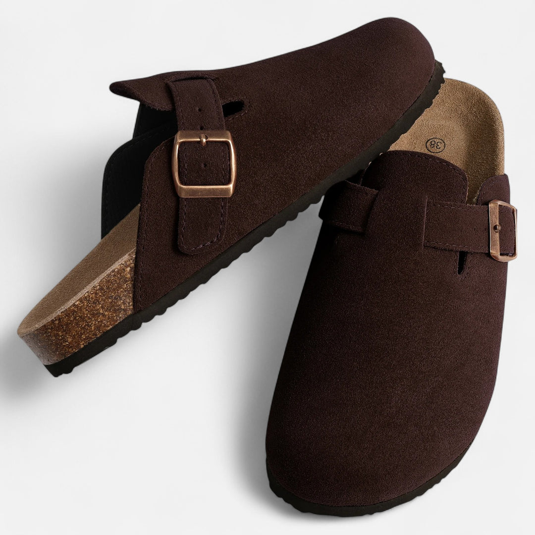 Ariste | Chaussons classiques antidérapants en daim pour femme