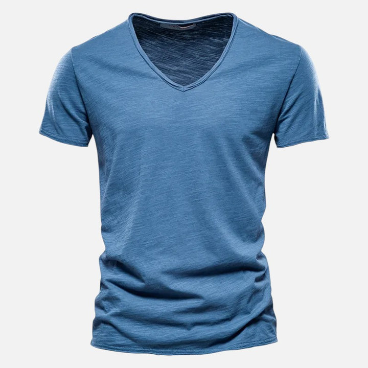 Ariste | T-shirt à col en V et manches courtes en coton pour homme