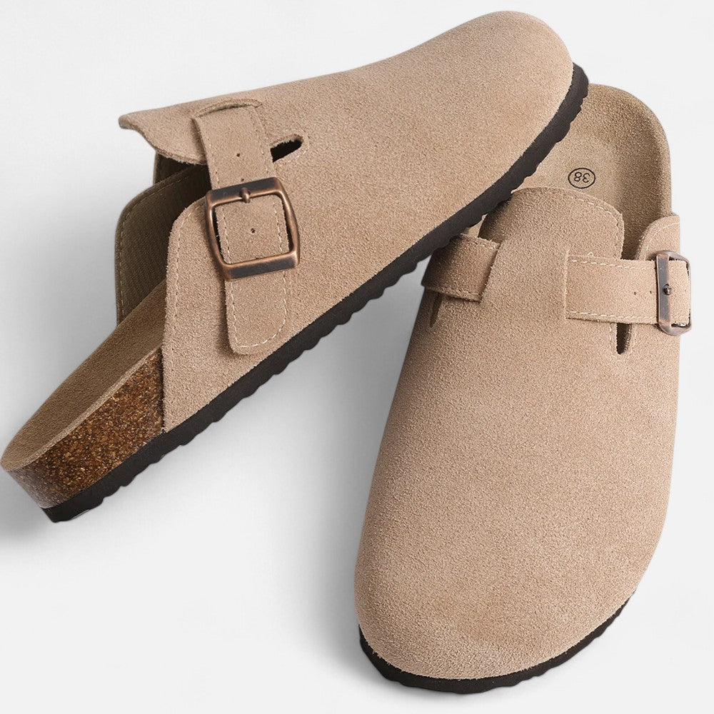 Ariste | Chaussons classiques antidérapants en daim pour femme