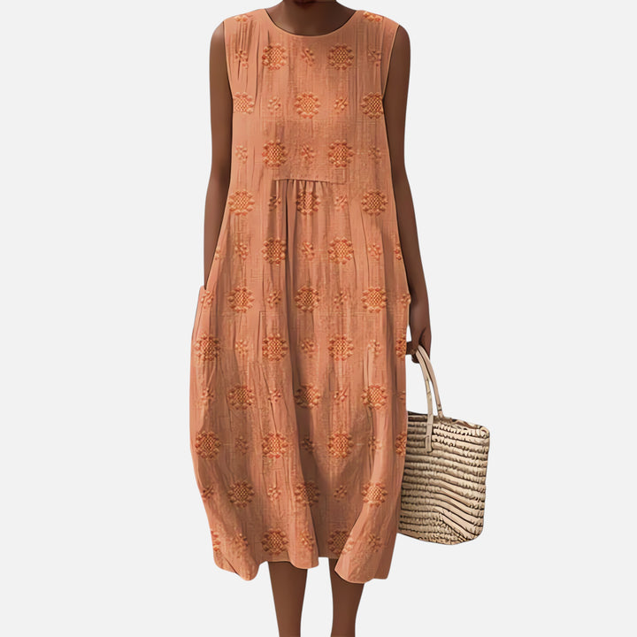 Ariste | Robe Élégante en Coton Sans Manches avec Poches