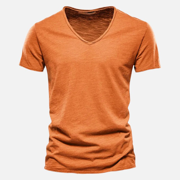 Ariste | T-shirt à col en V et manches courtes en coton pour homme