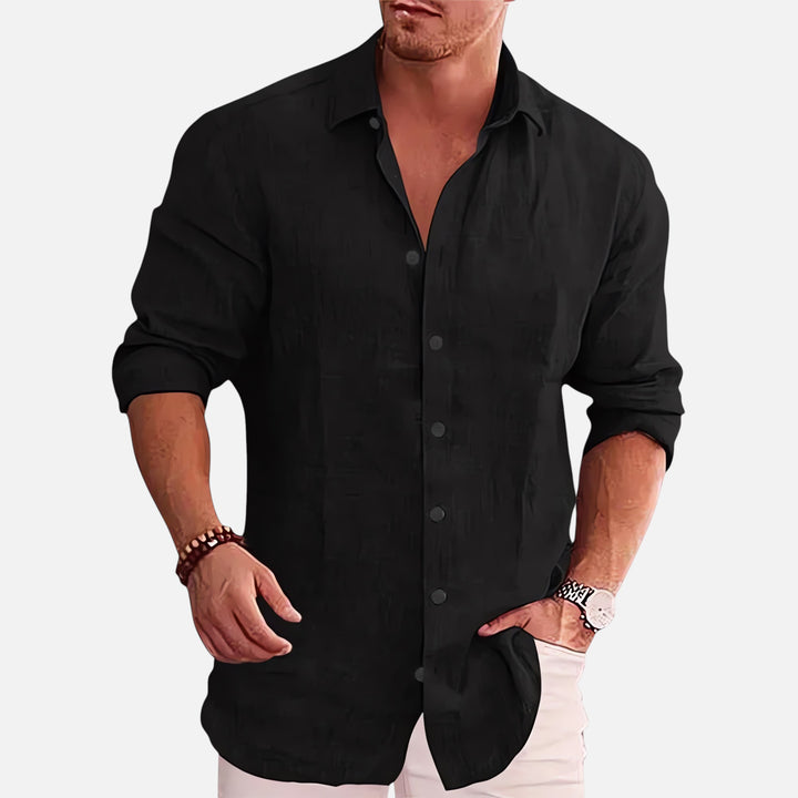 Ariste | Chemise décontractée en lin à manches longues pour homme