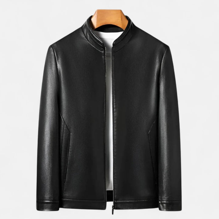 Ariste | Veste en cuir de mouton haut de gamme avec col montant