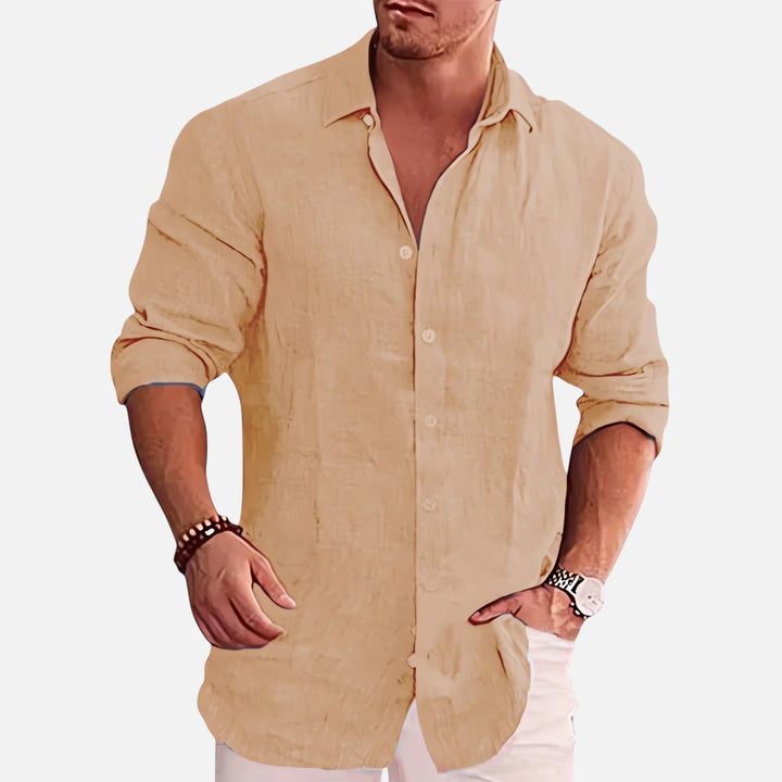 Ariste | Chemise décontractée en lin à manches longues pour homme